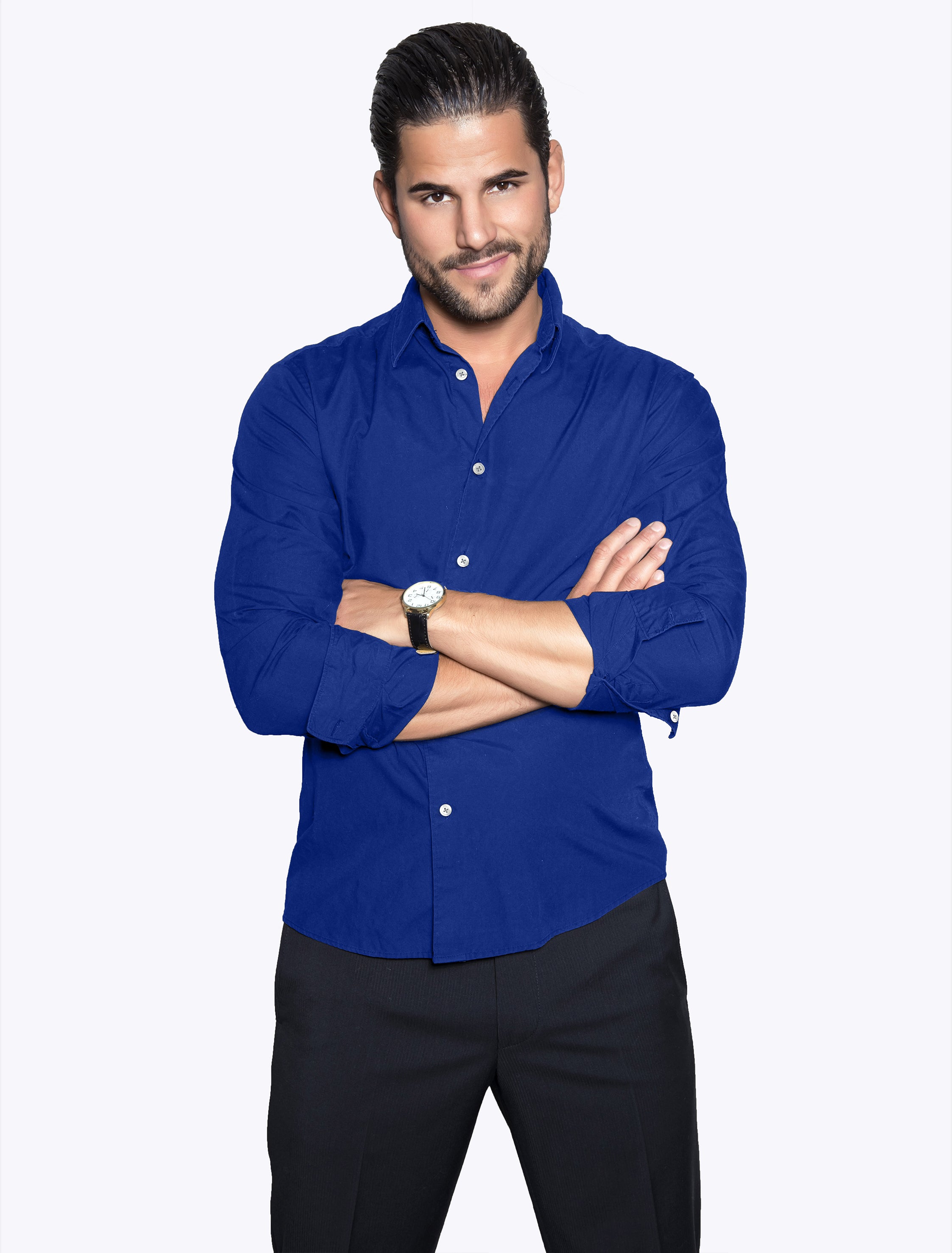 Camisas de vestir azul 2025 rey